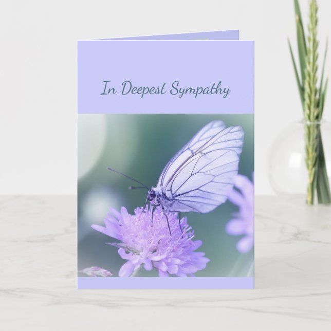 In Deepest Sympathy Help in Difficulty Butterfly Card (Front)