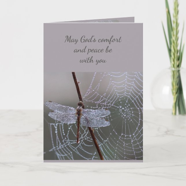 In Deepest Sympathy Help in Difficulty Dragonfly  Card (Front)