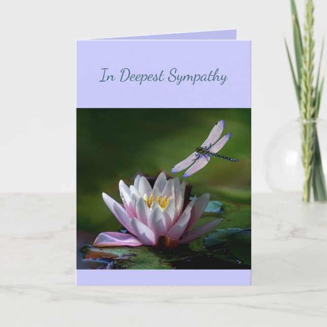 In Deepest Sympathy Help in Difficulty Dragonfly Card (Front)