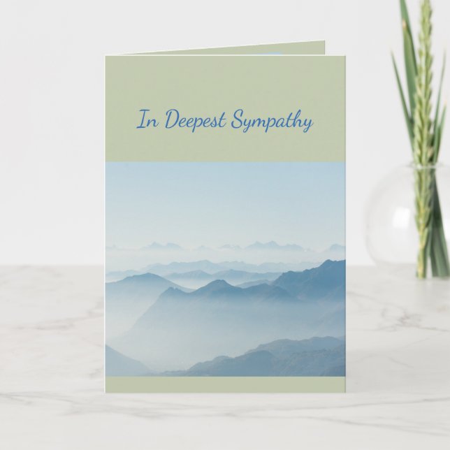 In Deepest Sympathy Help in Difficulty Mountains Card (Front)
