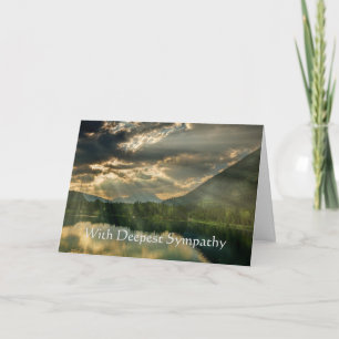 In Deepest Sympathy Lake Mountain Sun Breaking Card