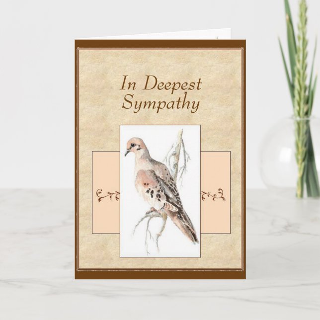In Deepest Sympathy Mourning Dove Turtle Dove Card (Front)