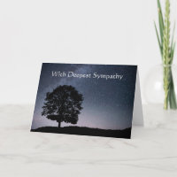 In Deepest Sympathy Stars Nightsky Lone Tree