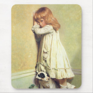 In Disgrace by Charles Burton Barber, Vintage Art Mouse Pad