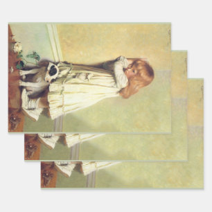 In Disgrace by Charles Burton Barber, Vintage Art Wrapping Paper Sheet