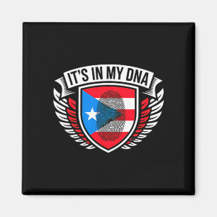 In dna fingerprint in puerto rico rican flag pride magnet