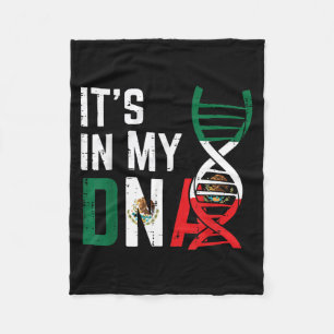 in DNA Mexican Flag Proud Mexico Pride Men Women Fleece Blanket