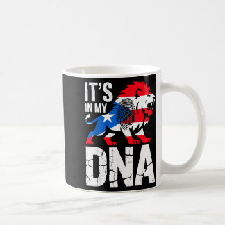 In dna roaring lion in puerto rico rican flag prid coffee mug