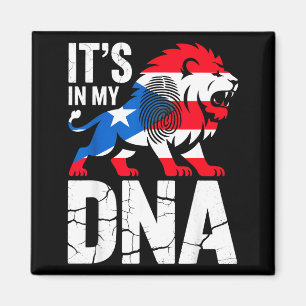 In dna roaring lion in puerto rico rican flag prid magnet
