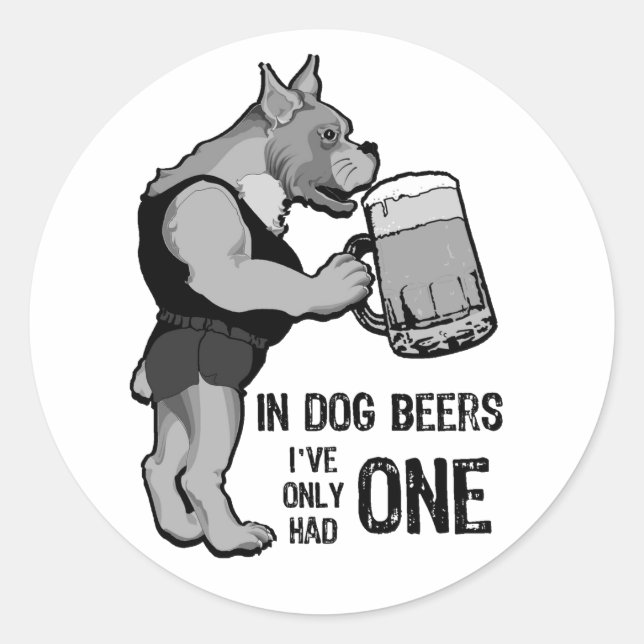 In Dog Beers For Light Background Classic Round Sticker (Front)