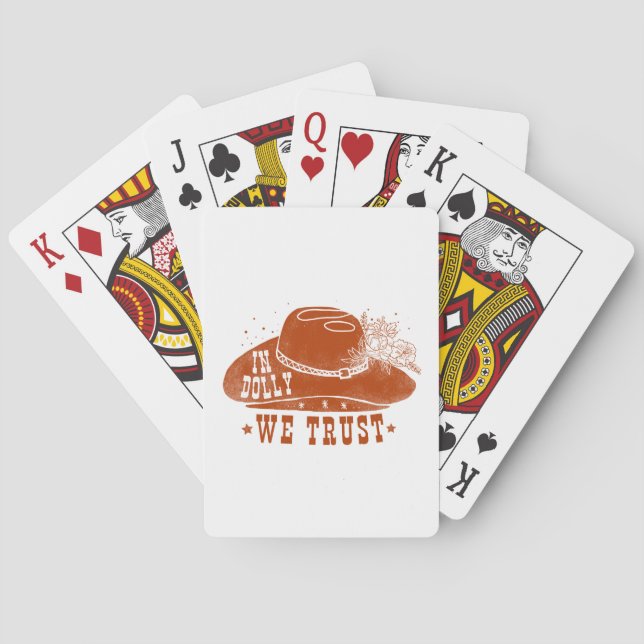 In Dolly We Trust Cowboy Hat Playing Cards  (Back)
