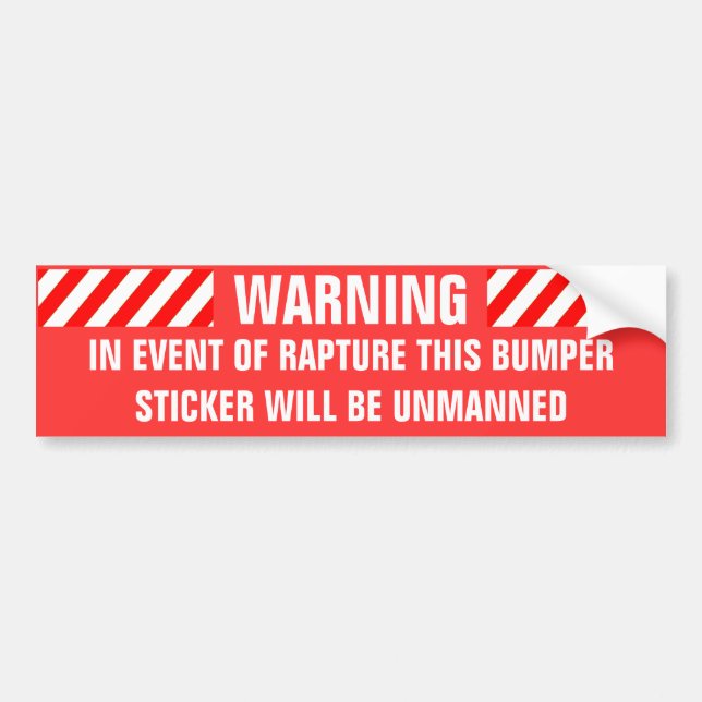 IN EVENT OF RAPTURE BUMPER STICKER (Front)