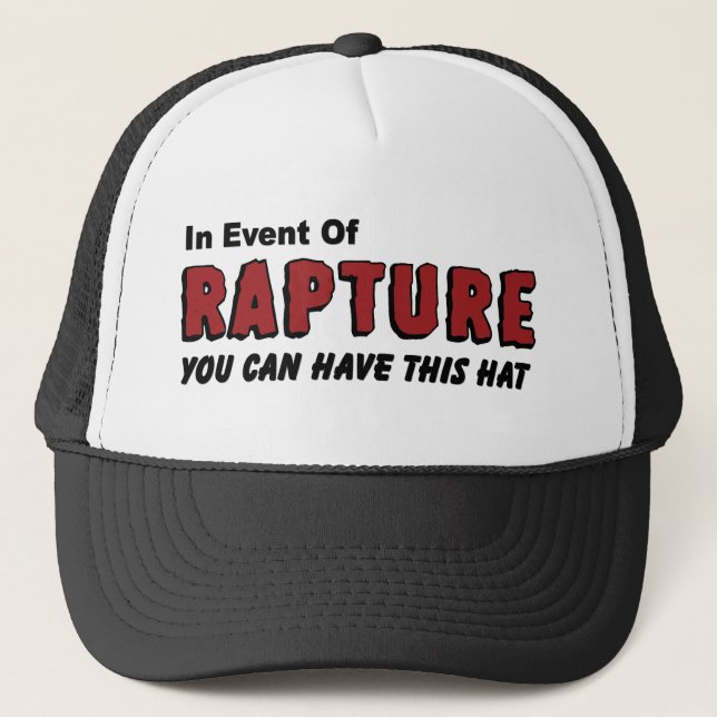 In Event of Rapture Christian Hats and Caps (Front)