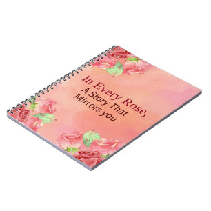 In Every Rose Watercolor Floral Quote  Notebook