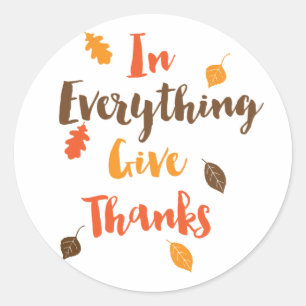 In Everything Give Thanks Autumn Leaves Sticker