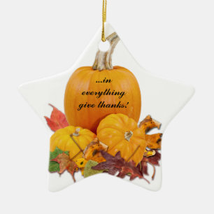 In Everything Give Thanks! Ceramic Tree Decoration
