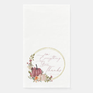 In Everything Give thanks pastel and gold pumpkins Napkin