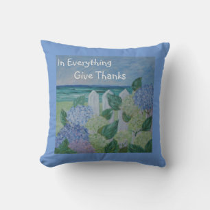 In Everything Give Thanks Seashore Cushion