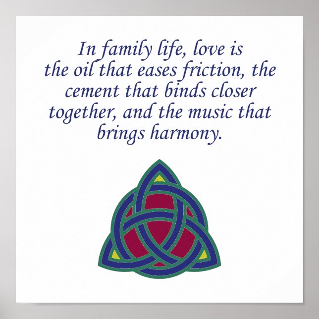 In Family Life Love Is The Oil - Family Quote  Poster (Front)