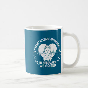 In february go red ribbon heart disease awareness coffee mug