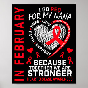 In February I Go Red For My Nana Heart Disease Awa Poster