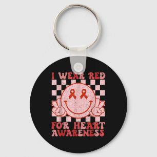 In February I Wear Red Heart Disease Awareness Chd Key Ring