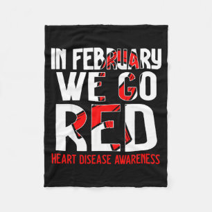 In February We Go Red American Heart Disease Aware Fleece Blanket