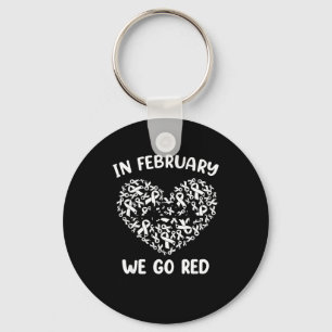 In February We Go Red American Heart Disease Aware Key Ring