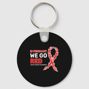 In February We Go Red American Heart Disease Aware Key Ring