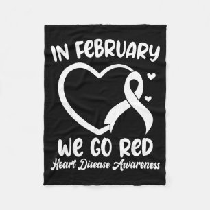 In February We Go Red Heart Disease Awareness Mont Fleece Blanket