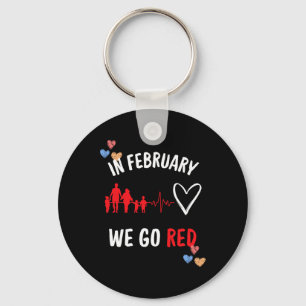 In February We Go Red Hearth Health Month Key Ring