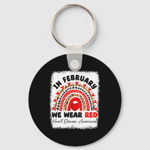 In February We Wear Heart Disease Awareness Day Bo Key Ring