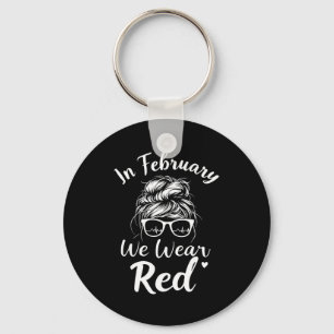 In February We Wear Red Cardiology Cardiac Nurse M Key Ring