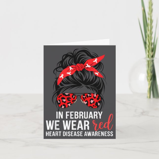 In February We Wear Red Chd Heart Disease Awarenes Card (Front)