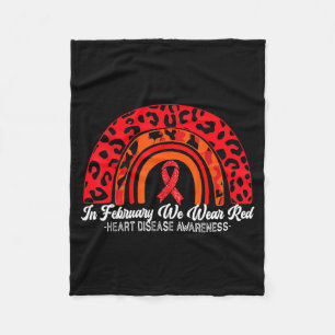 In February We Wear Red Heart Disease Awareness Go Fleece Blanket