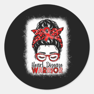 In February We Wear Red Heart Disease Awareness Me Classic Round Sticker