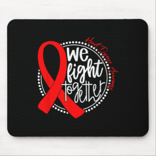 In February We Wear Red Heart Disease Awareness Ri Mouse Pad
