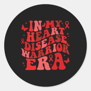 In February We Wear Red Heart Disease Awareness Wa Classic Round Sticker