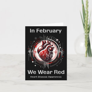 In February We Wear Red Heart Health Awareness Card