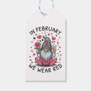 In February We Wear Red Heart Health Awareness Gift Tags