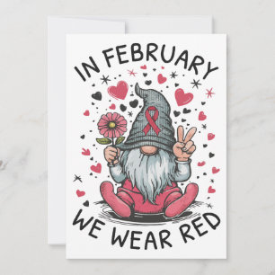 In February We Wear Red Heart Health Awareness Invitation
