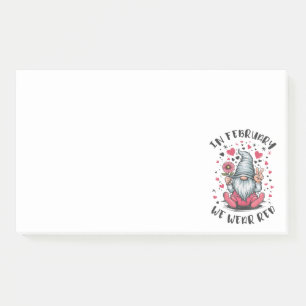 In February We Wear Red Heart Health Awareness Post-it Notes