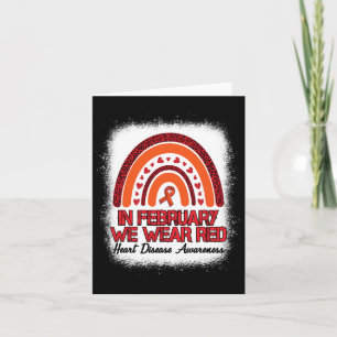 In February We Wear Red Leopard Rainbow Bleached R Card