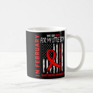 In February We Wear Red Little Boy Heart Disease A Coffee Mug