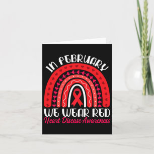 In February We Wear Red Rainbow - Heart Disease Aw Card