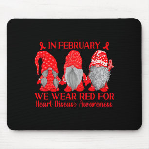 In February We Wear Red Ribbon Heart Disease Aware Mouse Pad