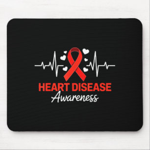In february wear red chd heart ribbon women men mouse pad