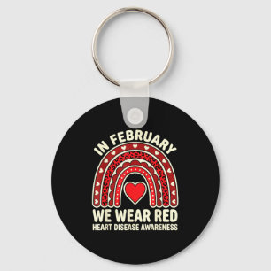 In february wear red heart disease month awareness key ring