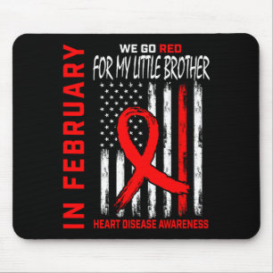 In February Wear Red Little Brother Heart Disease  Mouse Pad