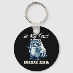 in Feral Bride Era Funny Racoon Wedding Key Ring